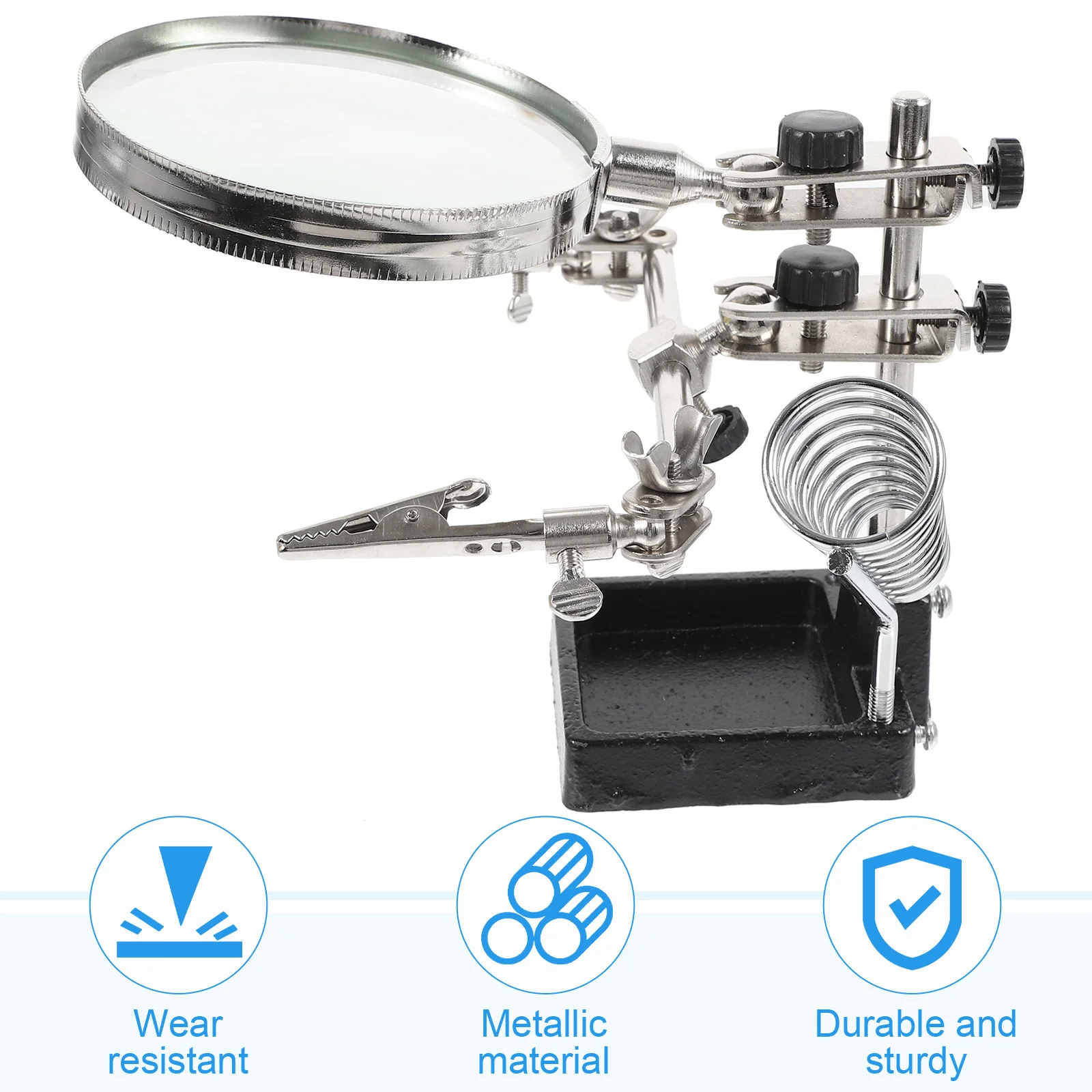 

Soldering Iron Holder Spring Clamp Magnifier Station Adjustable Soldering Stand for DIY and Crafts Solder Station