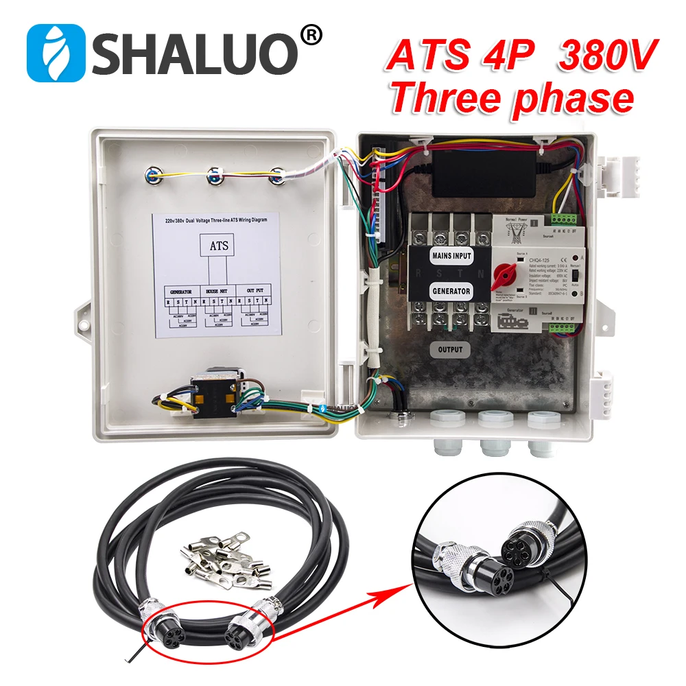 10KW Gasoline Diesel Engine ATS Control Box Auto Start Controller Single Phase 220V 2P Three Phase 380V 4P Generator Parts