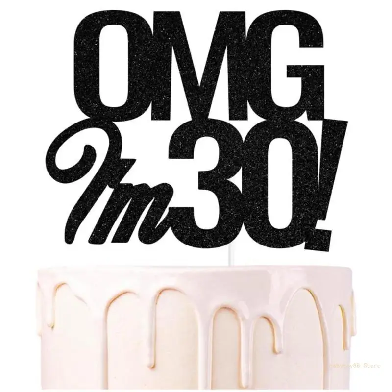 Y4UD Elegant Shocked Cake Toppers untuk Pesta Ulang Tahun ke-18, I'm 18" 30/40/50/60