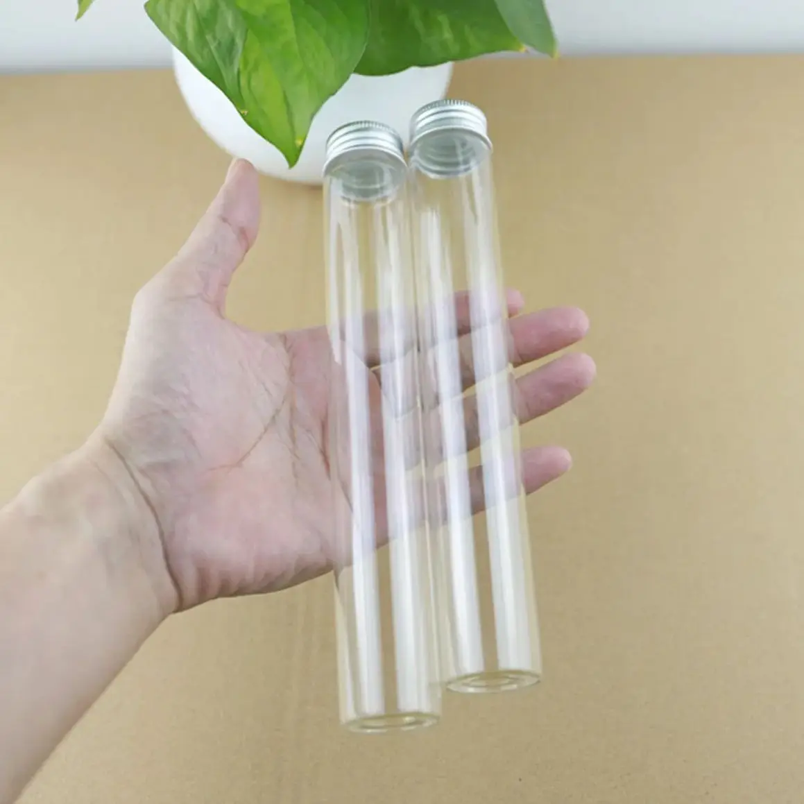 Sealed Glass tube 12 pcs 21*30*200mm 110ml Glass Bottles Aluminum Caps Glass Tiny Jars Vials Transparent Glass Containers