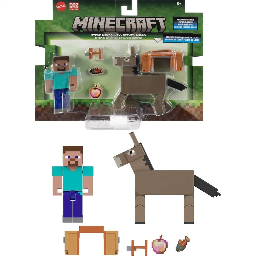 

Аксессуары для фигурок, 2 упаковки Steve Donkey в масштабе 3,25 дюйма, набор коллекционных игрушек