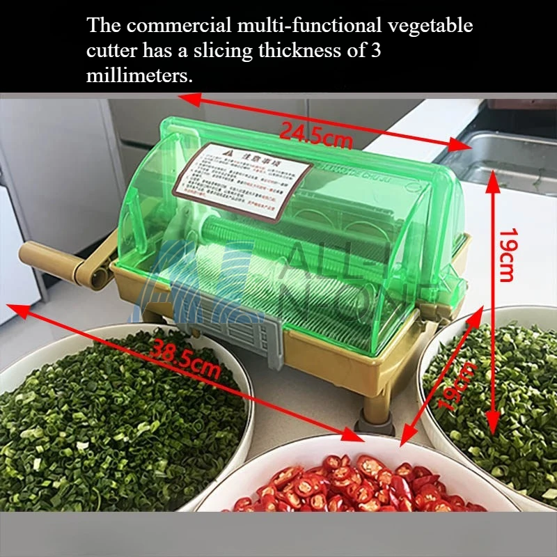 Multifunctional Hand Cranked Vegetable Cutter Commercial Onion Chive Pepper Small Size Kitchen Tool