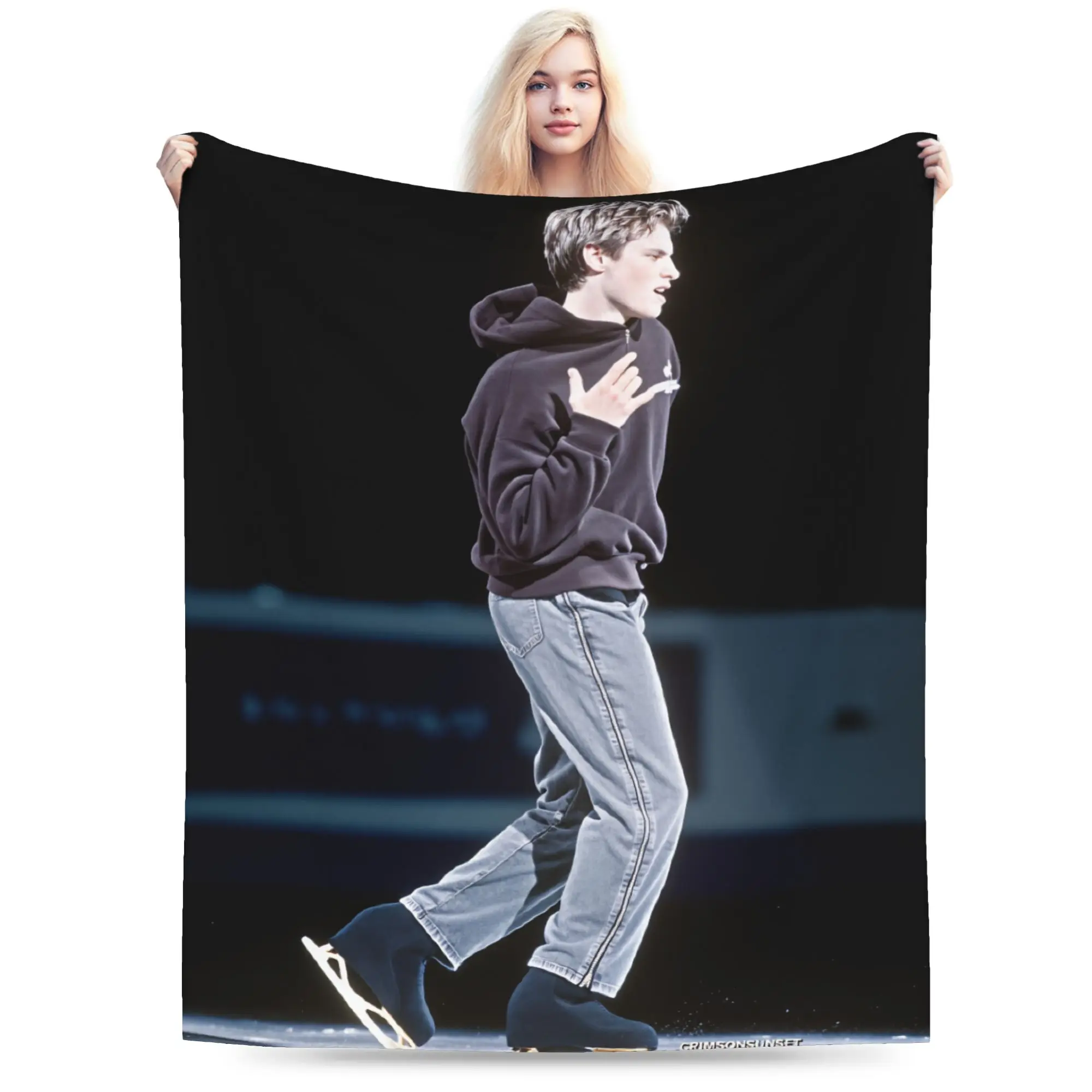 Ilia Malinin Soft Blanket  Child Plush Throw Blanket Funny Couch Chair Flannel Bedspread Sofa Bed Cover