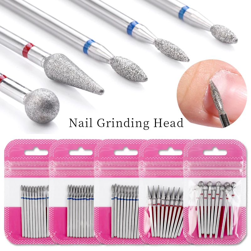 10/7/6pcs Set Tungsten Steel Nail Drill Bits Rotery Electric Milling Cutters Manicure Nail Grinding Head Cuticle Burr Nail Tool