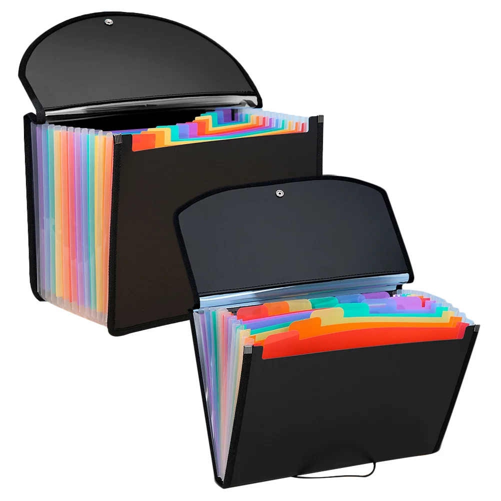 

2 шт. легкая пластиковая папка для файлов, дизайн аккордеона, защита для документов для офиса, школы, домашнего использования, органайзер для файлов-аккордеона