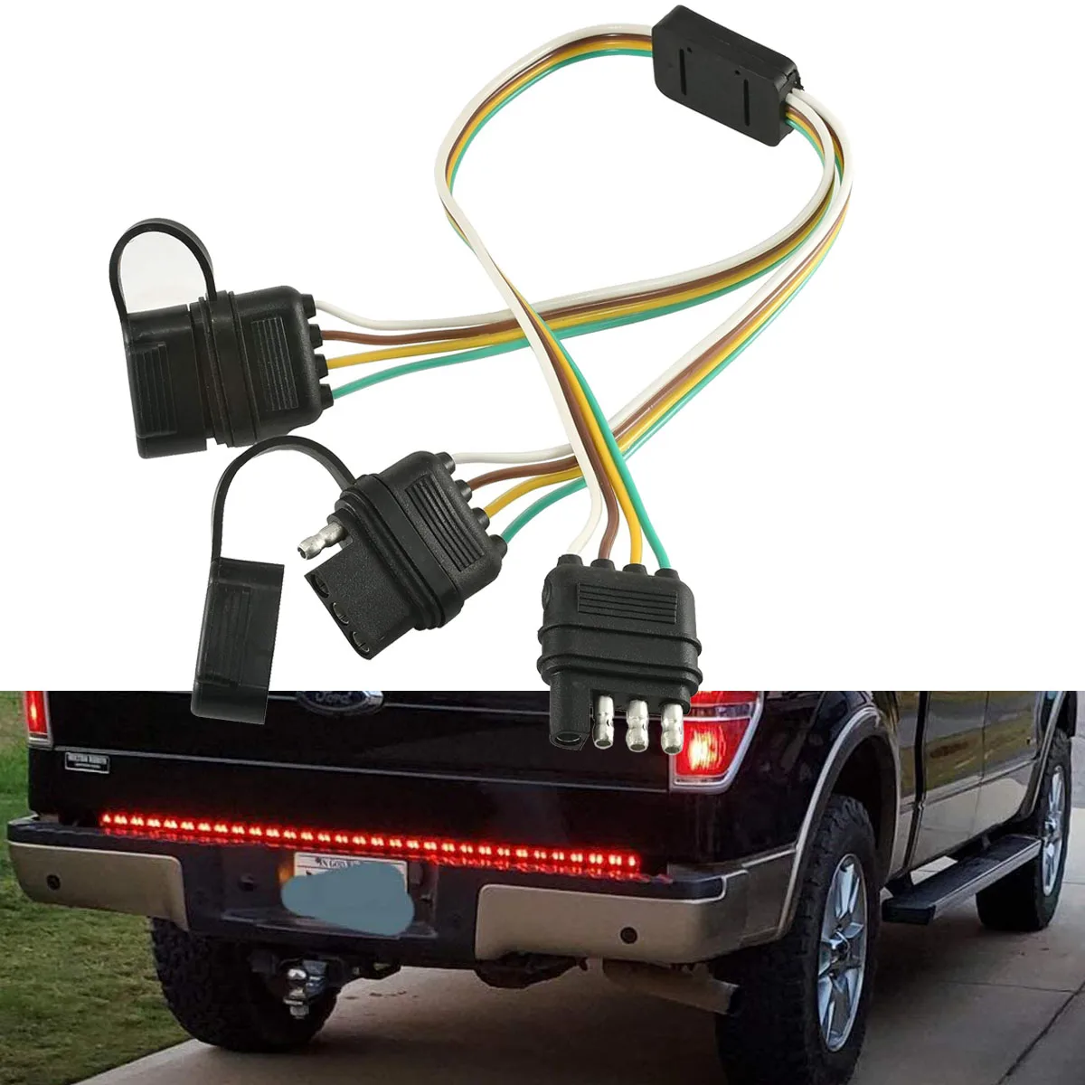

One trailer, two American four core trailer plug wire, headlight power connection wire