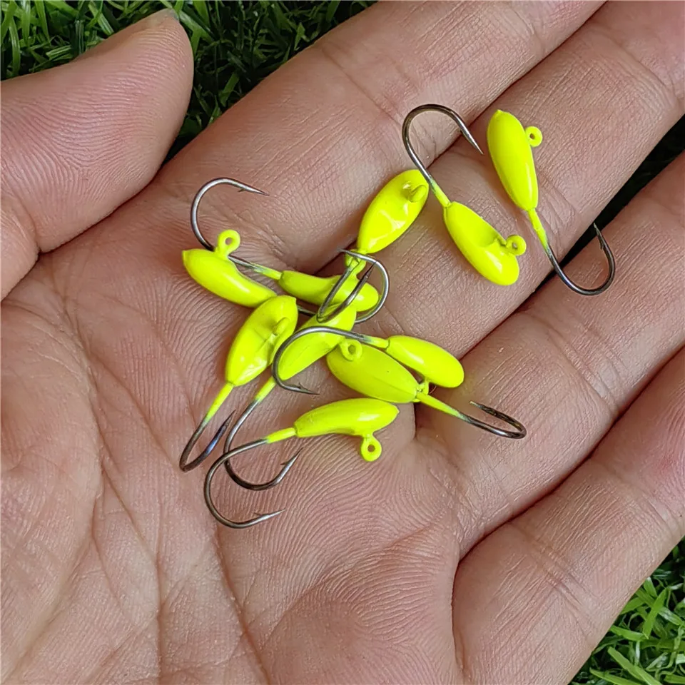 MUKUN 0.7g 1.1g black red yellow AJING Soft Lure Rockfish Fishing Hooks Finesse Jig Head Hook For Ultralight AJING Worm