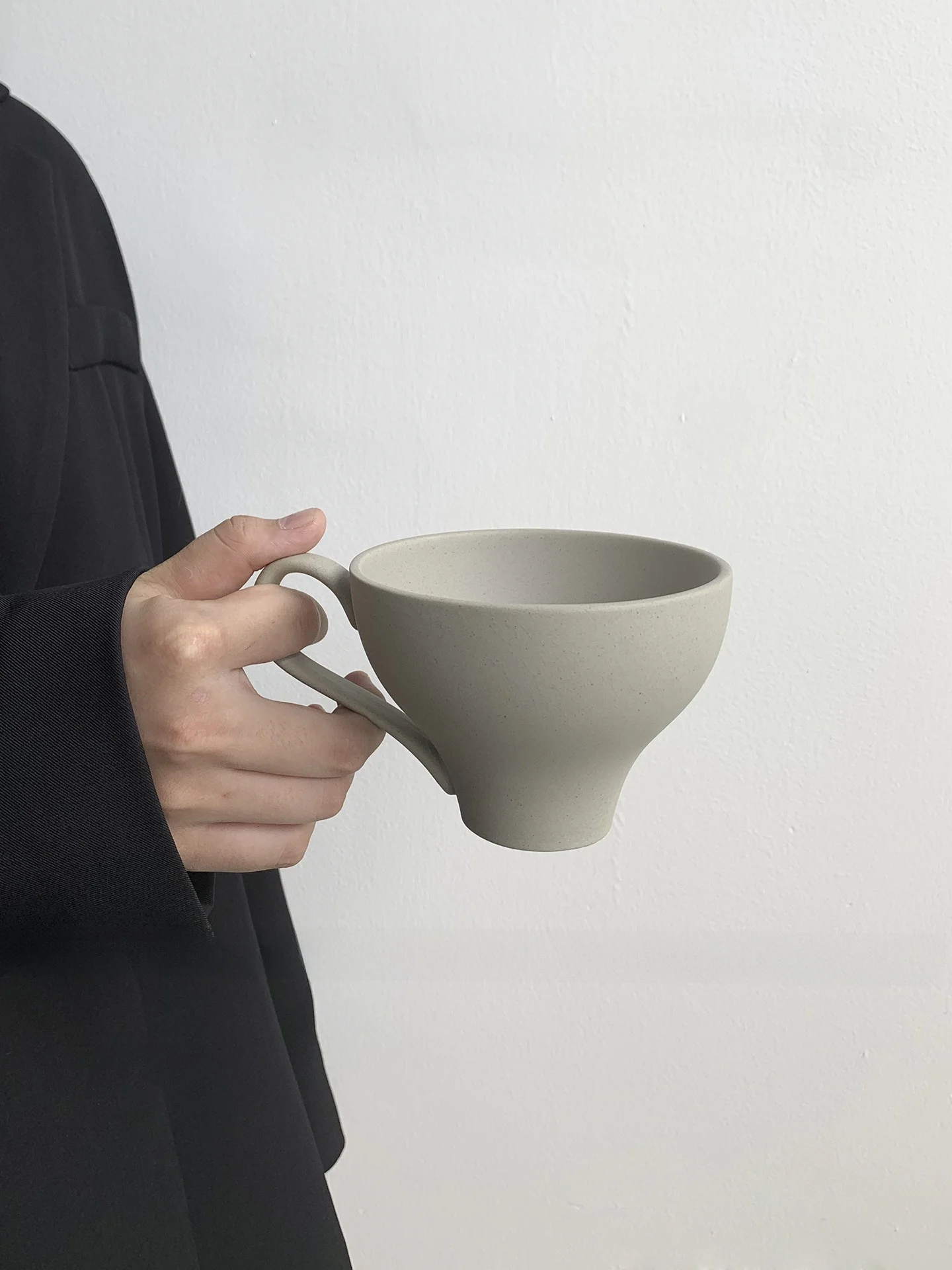 Simplified Ceramic Coffee Cup And Plate Set Afternoon Tea Water Cup Attractive Orange Cup Modern Single Ear Handle Design