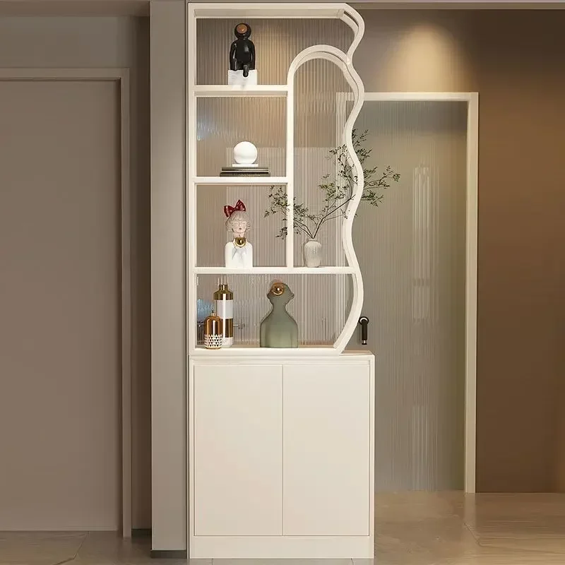 Cream wind bathroom half wall screen partition cabinet modern simple Changhong glass dry and wet area screen