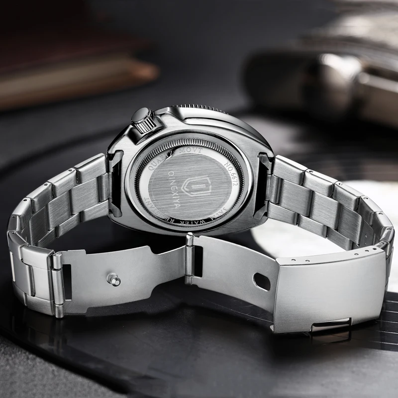 QINGXIYA Fashion Mens Watches Top Brand Luxury Stainless Steel Waterproof Luminous Sports Date Quartz Watch Relogio Masculino