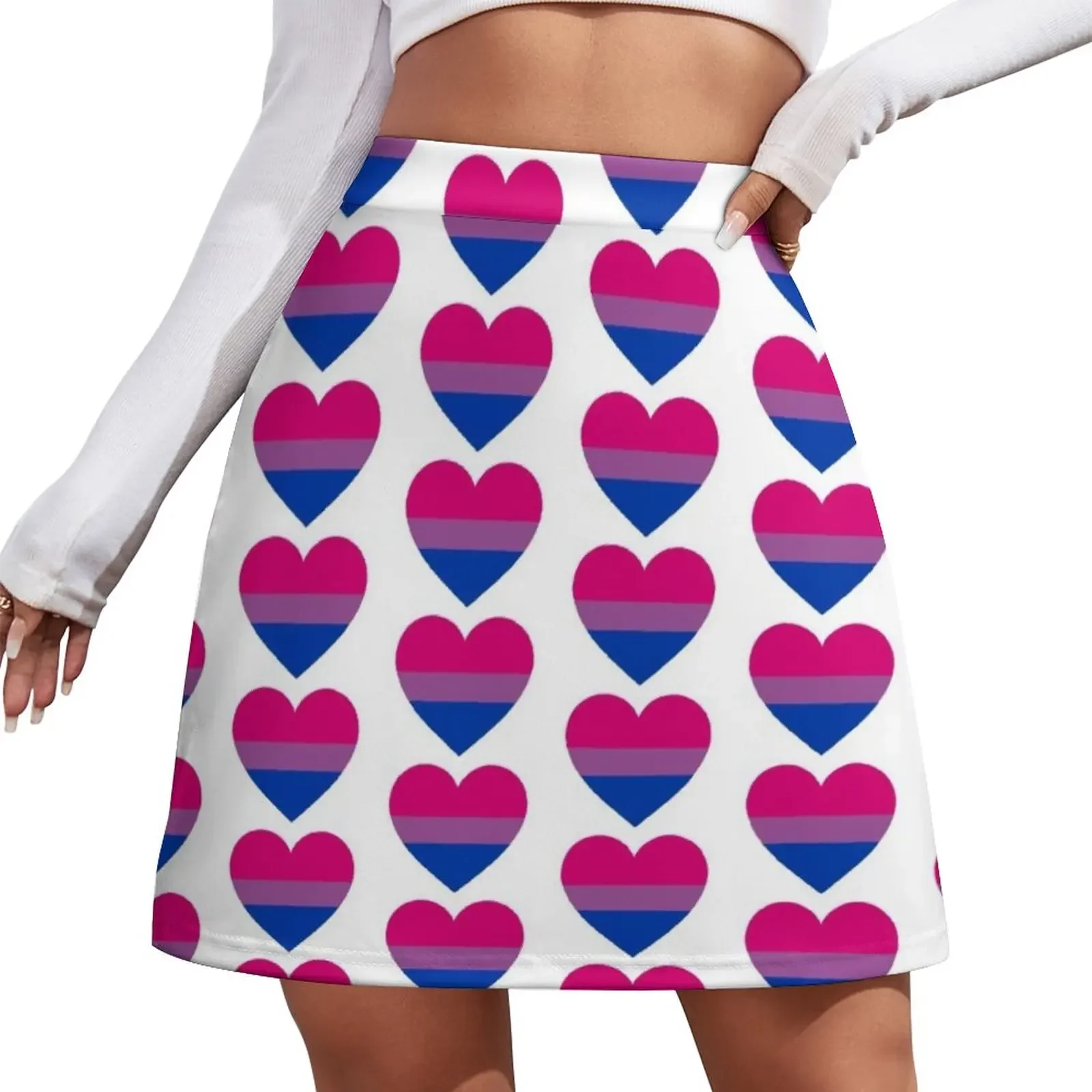 

Bi Pride Heart Mini Skirt Women's skirts Women's summer skirts