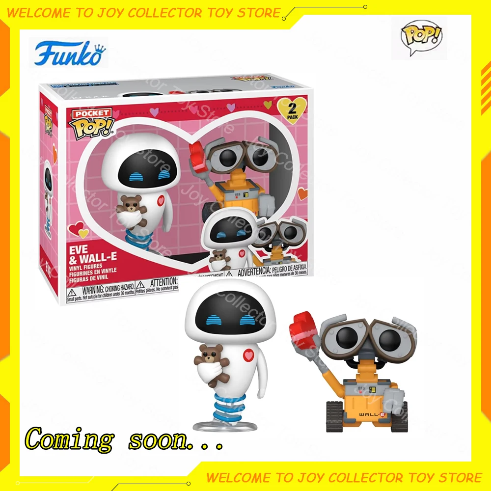 Funko Pocket Pop!: Valentines 2-Pack - Eve & Wall-E 1.9 and 1.5-inches Tall Vinyl Anime Figure Valentine's Day Gift Children Toy