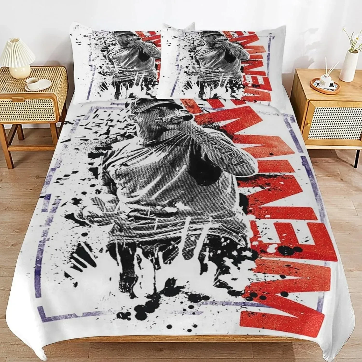 Hiphop Rapper Eminem Bedding Set Single Twin Full Queen King Size Bed Set Bedroom Eminem Duvet Cover Beddings Suit Gift