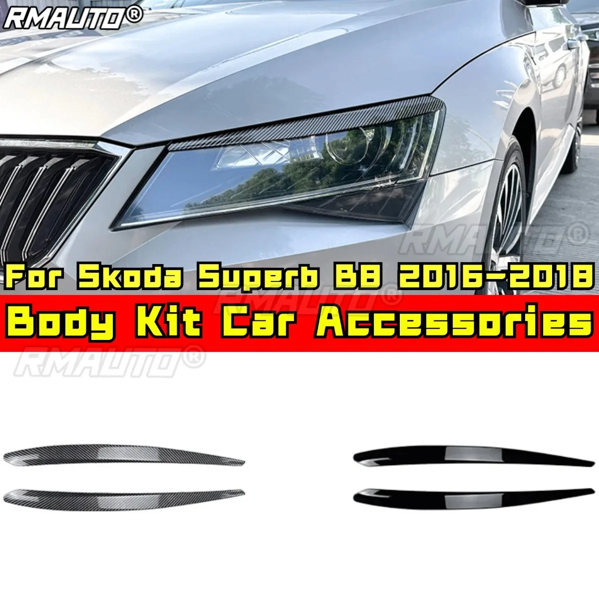 

Для Skoda Superb B8 2016-2018 комплект кузова авто головные фары лампы веки брови украшения фары автомобиля Стайлинг отделка аксессуары