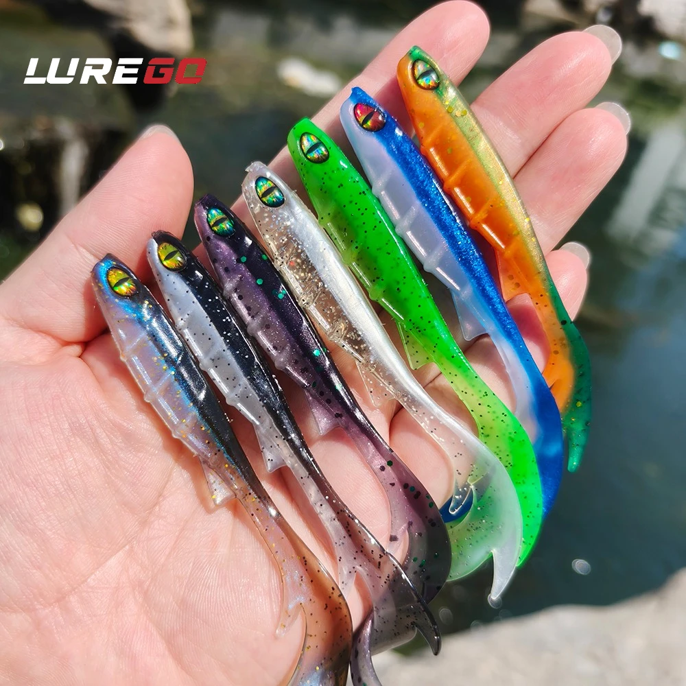 10PCS  9.5cm | High-Density Slow-Sinking Design for Bass, Perch & Grouper | 3D Eyes + Curly Tail for Strong Attraction