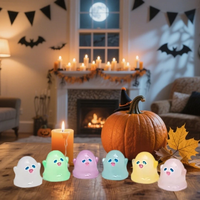 50 قطعة من تماثيل الهالوين الصغيرة ديكور حرفي من الراتنج للحفلات، المنزل، سطح الطاولة، عرض اليقطين والجمع