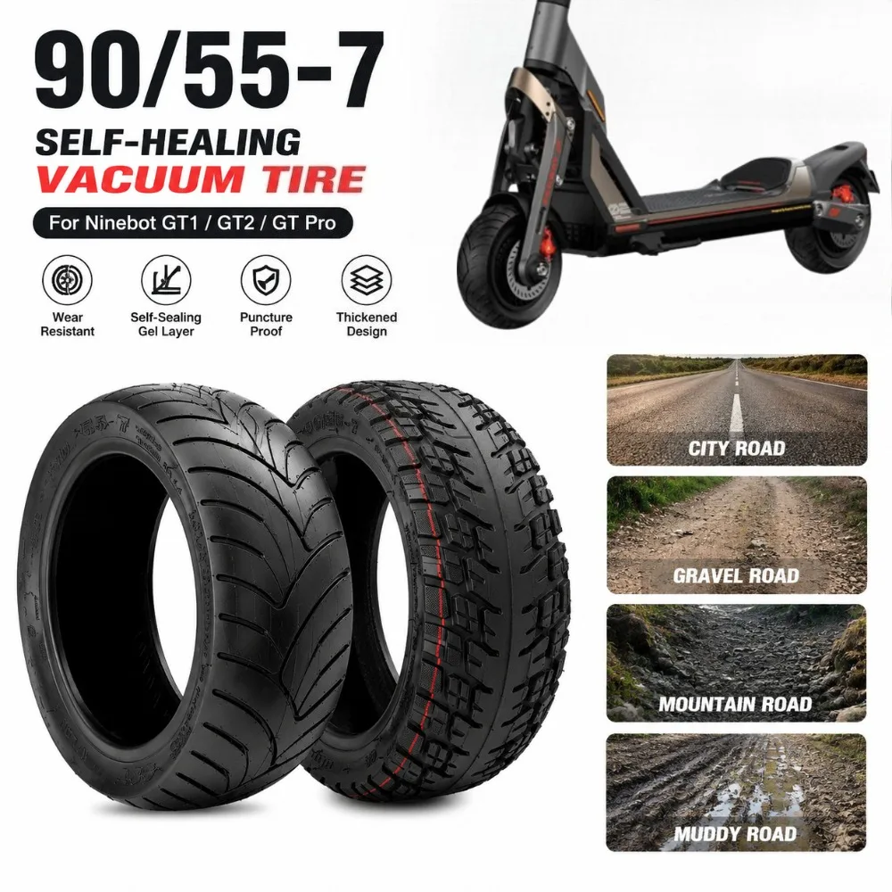 90/55-7 Selbstheilender Vakuumreifen Geeignet für Nr. 9 GT1/GT2/GT Pro E-Scooter Verstärkter und Verschleißfester Außenreifen Zubehör - 90-55-7 -B