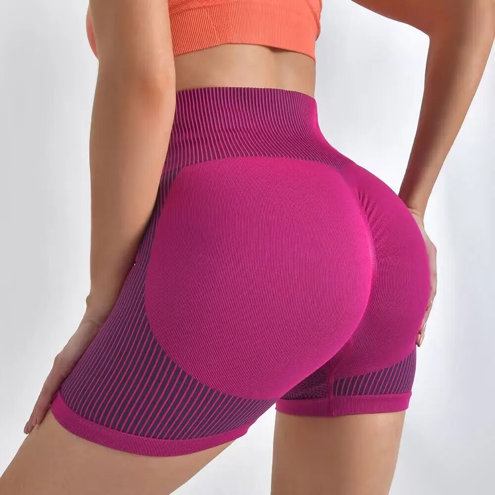 Summer  Gym Fitness Yoga Sets Women Seamless Sports Suit Patchwork Shorts With Running Bra Gym Tracksuit Elastic Fitness Outfit