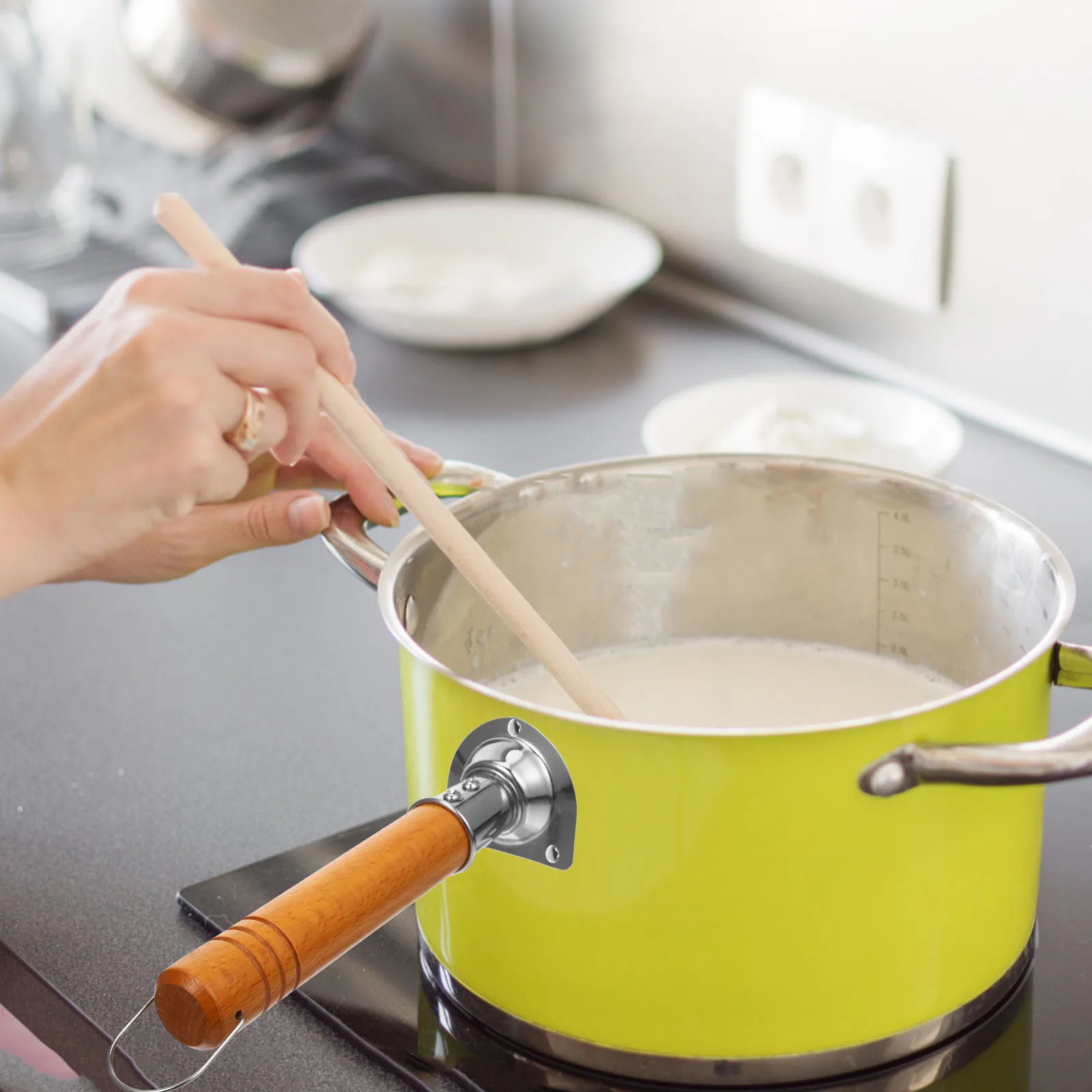 

2pcs Wok Handle Replacement Household Pot Handle Removable Detachable Anti-Scald Heat-Insulated Sturdy Wooden Pan Grip Cookware