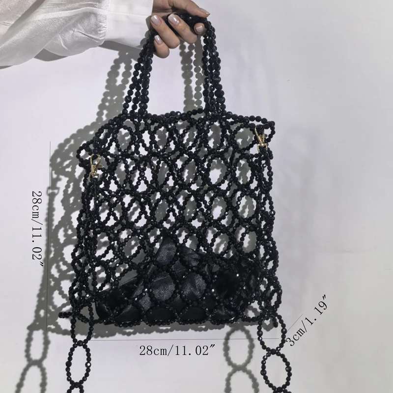 جديد متعدد الاستخدامات مصمم حقائب المرأة الاكريليك الجوف Crossbody اليد حقيبة من القماش عالية الشعور الأسود حقيبة يد للسيدات 2025