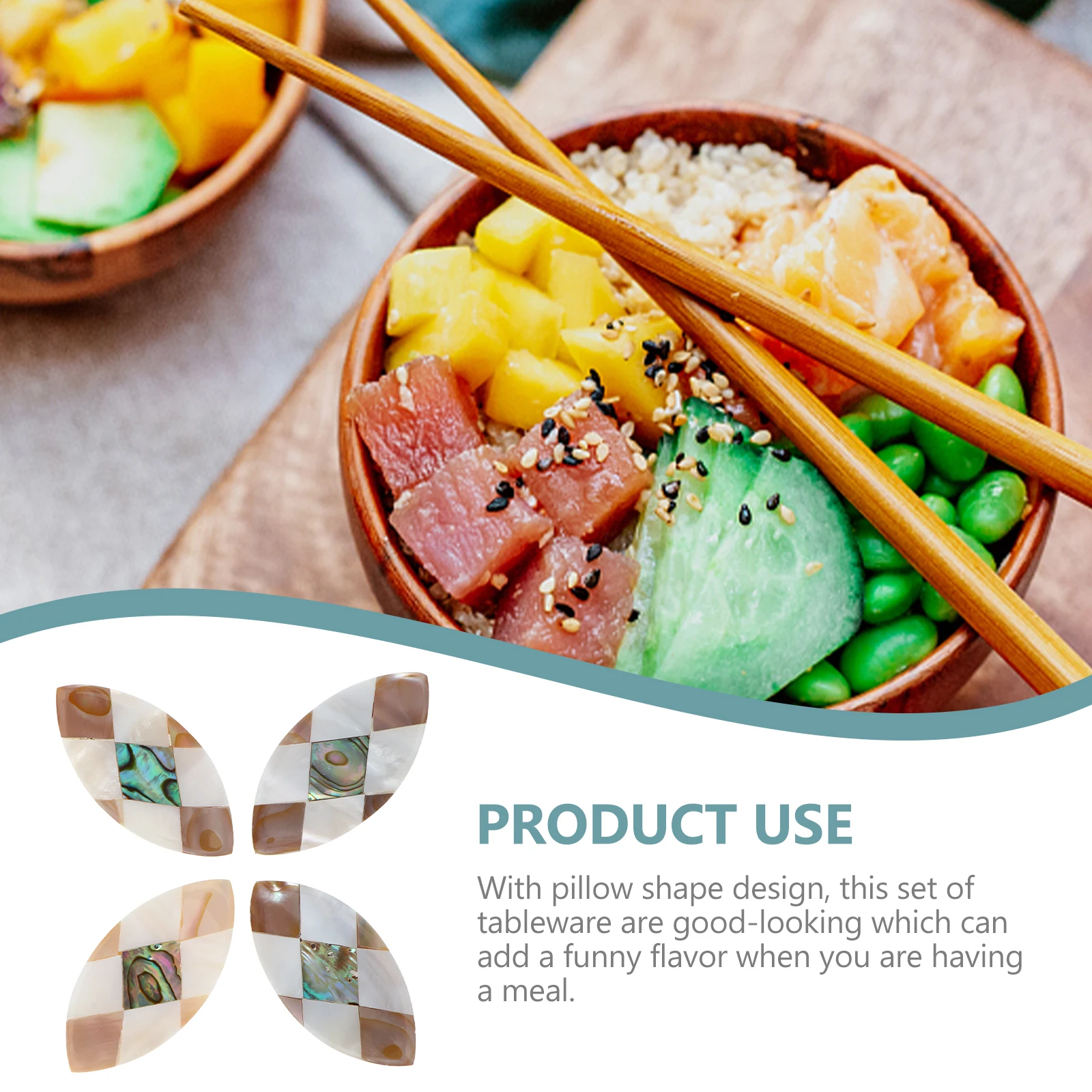 

4Pcs Shell Chopstick Holder Creative Chopsticks Rack Spoon Stand Practical Banquet Birthday Celebration Gift