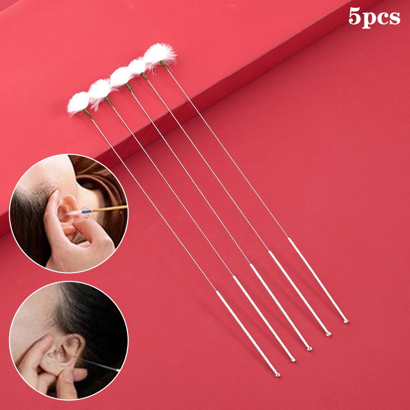 5Pcs Goose Feather Earpick Wax Remover Curette Ear Dig Tool Spoon Cleaner Stick Ear Dig Tools Ear Care