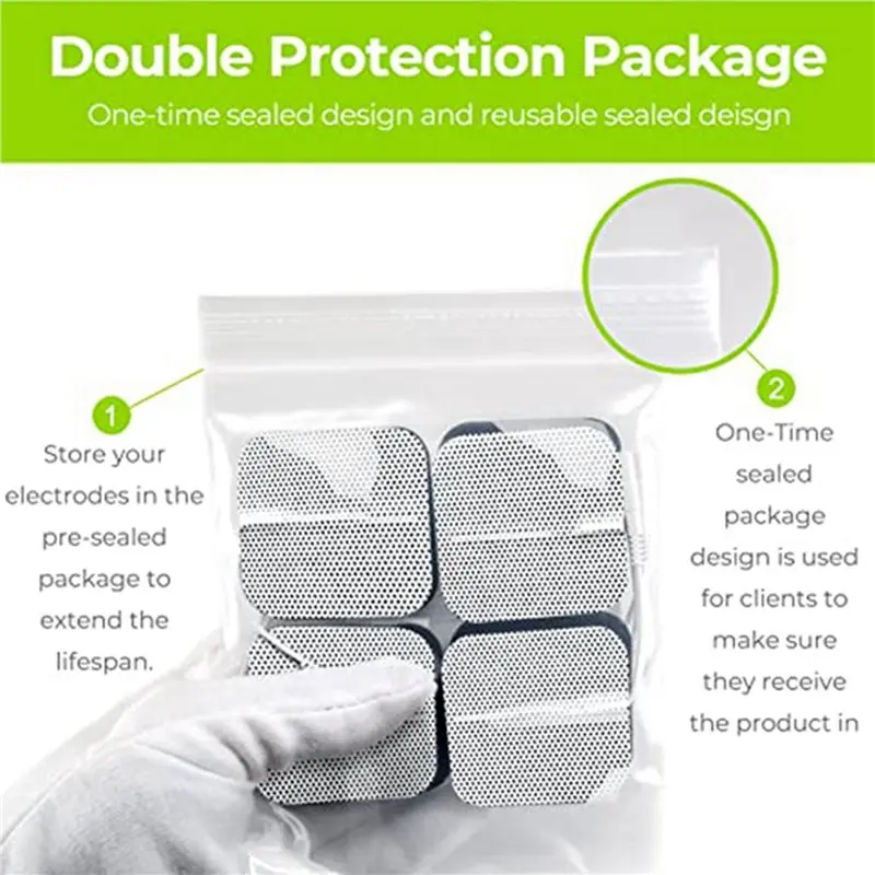 A74E-72 Packs 2 Sizes Electrodes For TENS Unit, Reusable And Latex Free Pigtail TENS Pads (2Mm Connector)