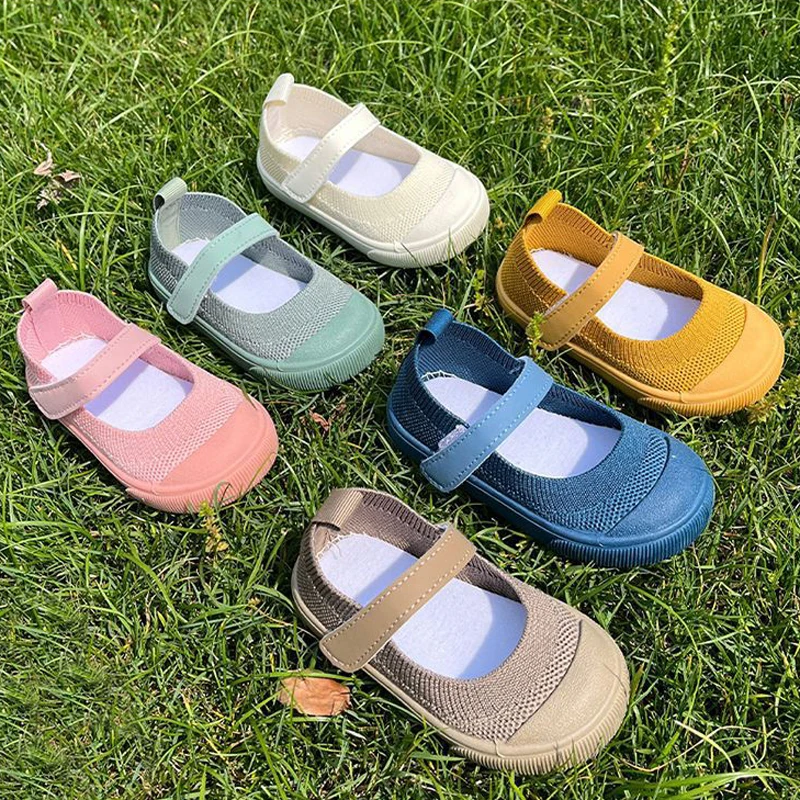 New Spring Summer Baby Girls' Knit Sneakers Kids Comfortable Solid Color Flats Footwear Children Boys Casual Shoes CSH1678