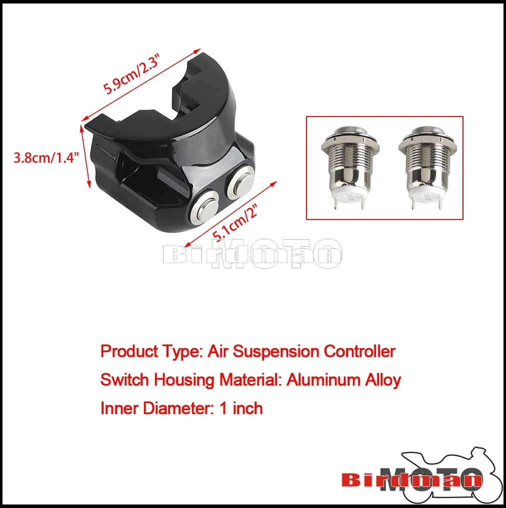 Air Ride Suspension Control Switch For Harley Dyna V-Rod Sportster AERO AERO-A Touring Electra Road Glide Self-resetting Switch