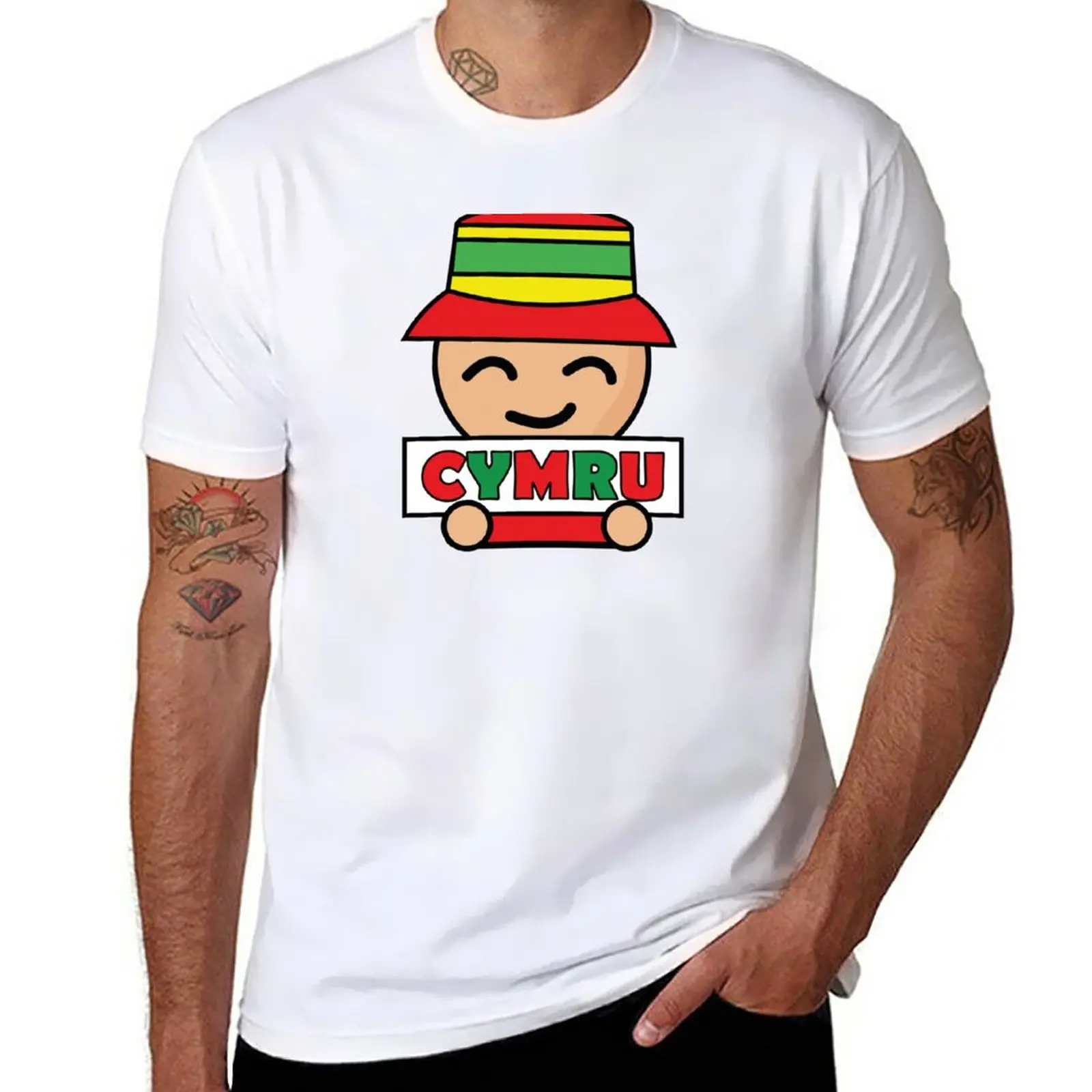 New Cartoon Wales football fan holding a Cymru sign T-Shirt sublime t shirt plus size t shirts men t shirt