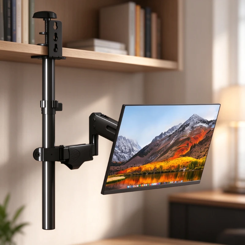 Ceiling Mounted Monitor Arm for Screens up to 32 Inch, 10kg Capacity, Gas Spring Height Rotation, Multi Angle Adjustment