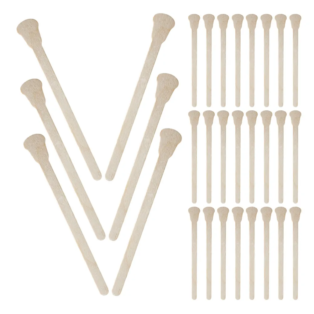 100Pcs Disposable Wooden Wax Sticks for Eyebrow Lip Nose Hair Removal Waxing Applicator Tools Sturdy Splinter-Free Beauty Salon