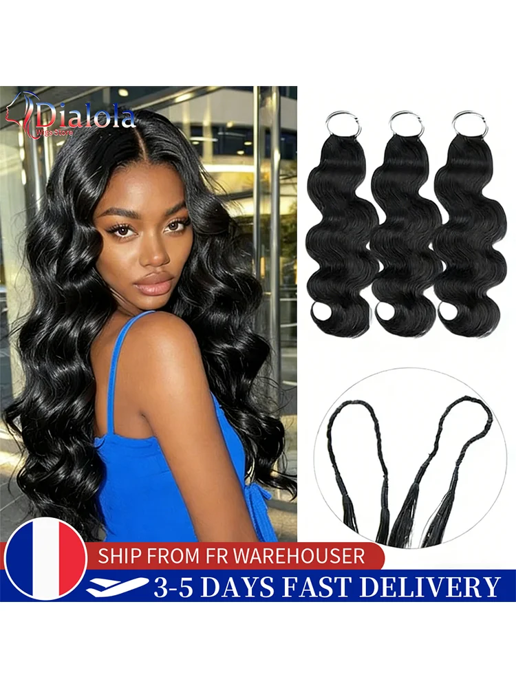 Dialola Pruiken Gehaakt haar Body Wave Gehaakt Voorgedeeld Menselijk haar Extensions Knooploos Met onzichtbare draad Herbruikbare veer - afbeelding 2