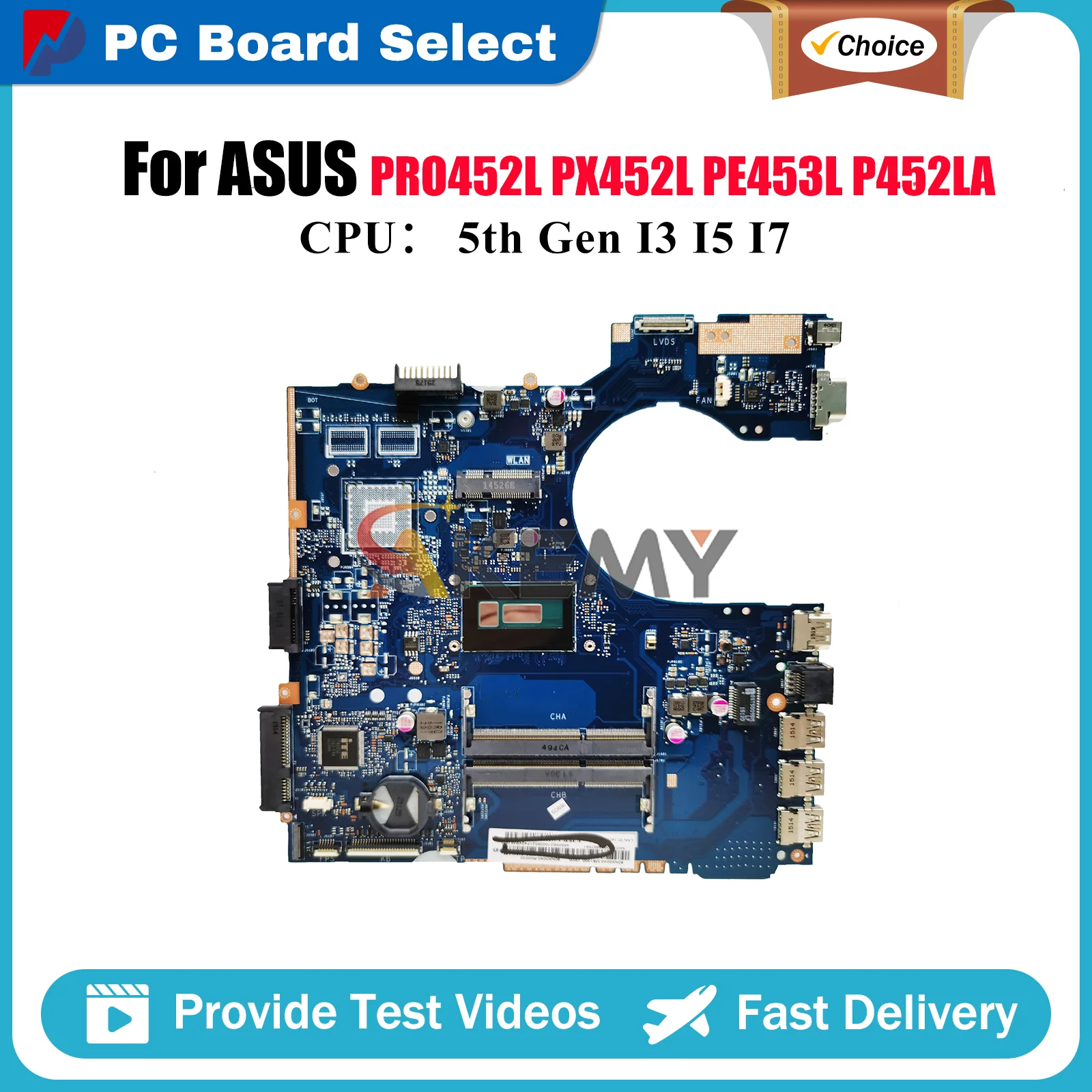 

P452LA Материнская плата для ноутбука ASUS PX452L P452L P452LJ PRO452L PE453L P452LA Материнская плата для ноутбука с процессором I3 I5 I7 100% тестирование ОК
