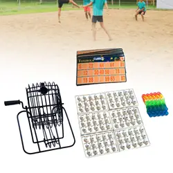 Bingo Lotto Game Classic Bingo Game Rotary Cage Professional Bingo Chips Bingo Machine Toy for Festivals Draw Travel Home Kids