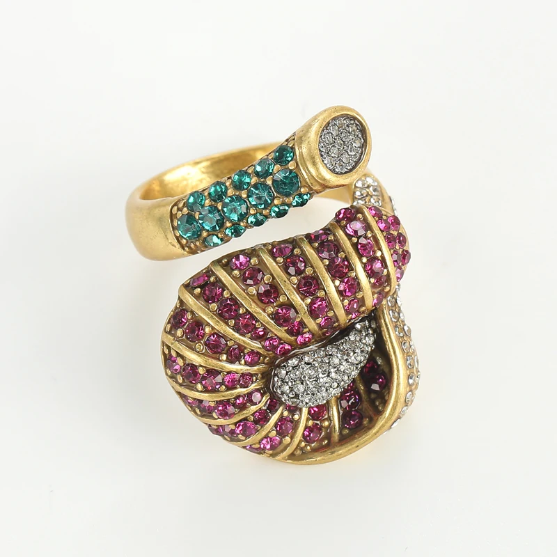 Vintage Schmuck Rot-Grüner Mohnblumen-Ring Strass Antik-Gold-Farbe für Damen Trends 2026 Retro Hochwertig Geburtstag Jubiläum
