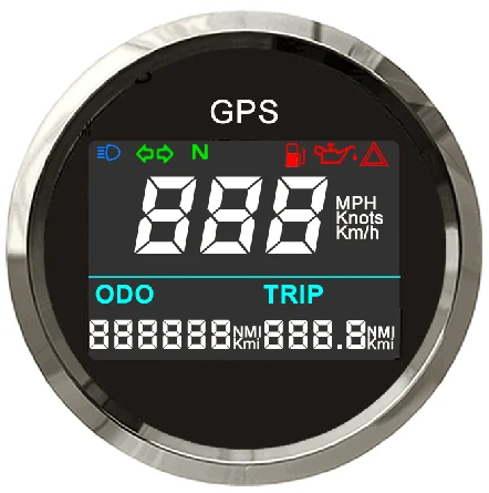 52mm Motorcycle GPS Speedometer Digital with Indicate lights