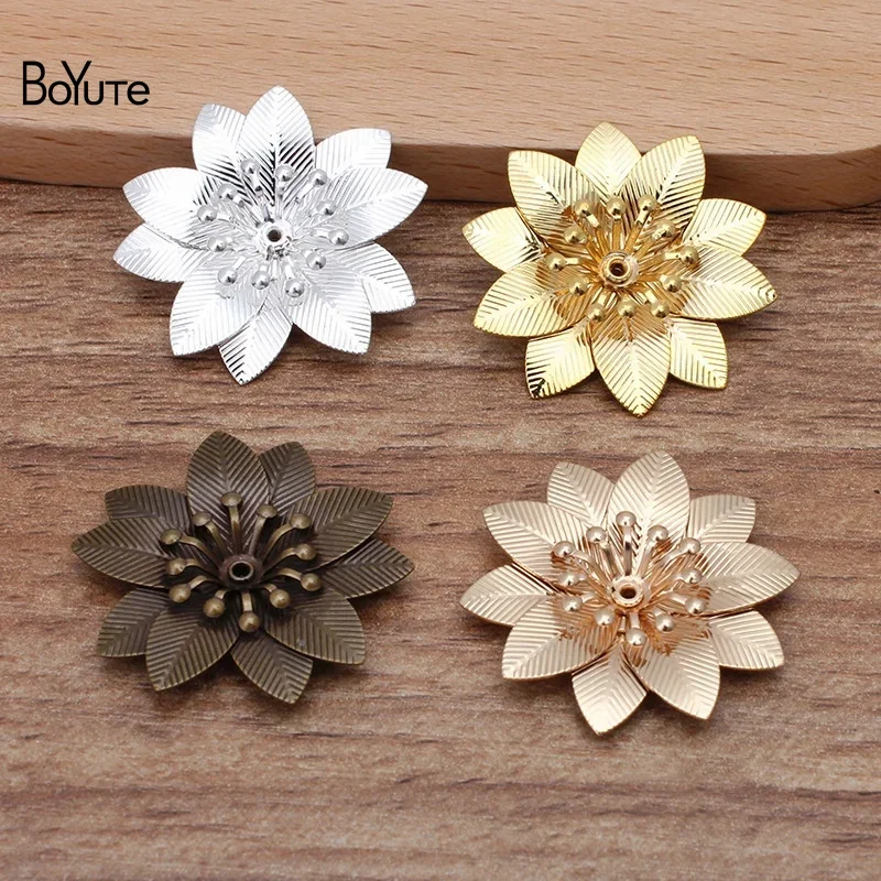 BoYuTe-Matériaux de fleurs en laiton métallique, bijoux faits à la main, accessoires de bricolage exécutifs, 29mm, 20 pièces par lot