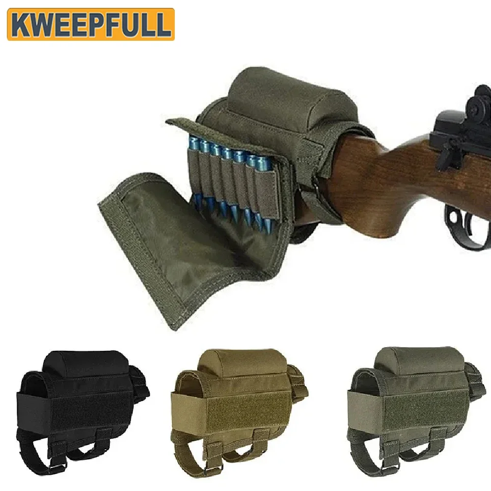 Rifle Buttstock Cheek Rest Riser Pad Shell Pouch Hunting Accessories Rifle Stock Bullet Ammo Cartridges Holder Carrier Bag