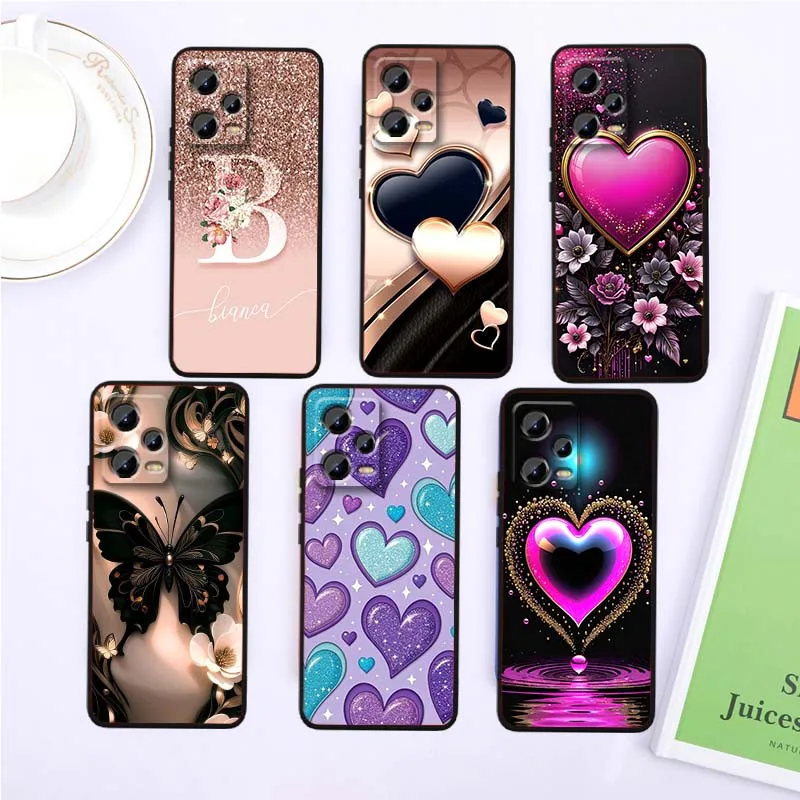 

Butterfly Love Pattern For Xiaomi Redmi Note 14 13 12 12S 11E 11 11S 11T Pro Plus 4G 5G Black Soft TPU Cover Phone Case