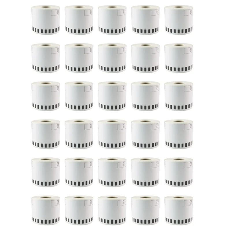 【HAPPYH】30 لفة إعادة تعبئة متوافقة مع ملصق DK-22205 62 مم × 30.48 م مستمر لطابعة الملصقات Brother ورق أبيض DK22205