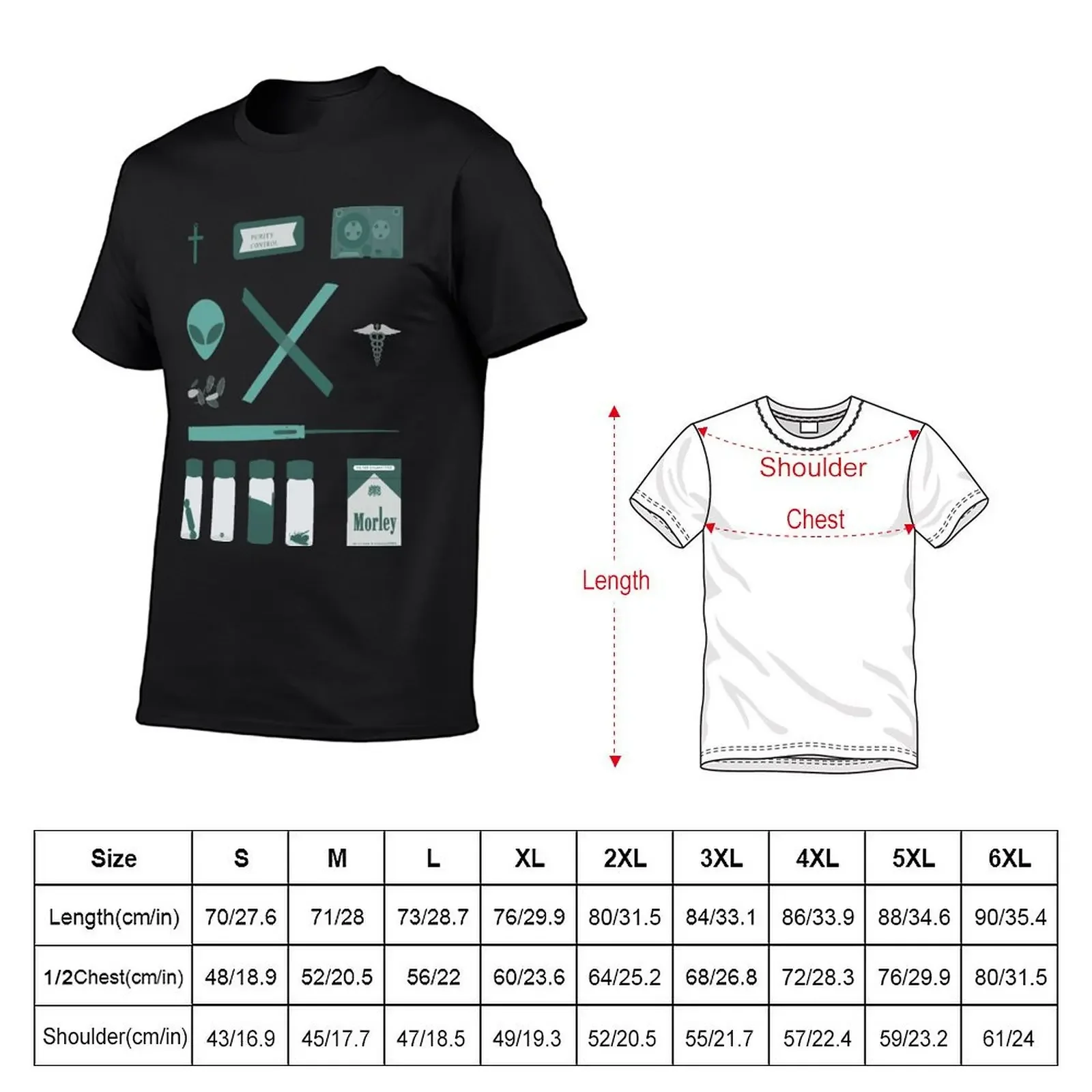 X-Files T-shirt animal prinfor boys heavyweights aesthetic clothes tops men clothes