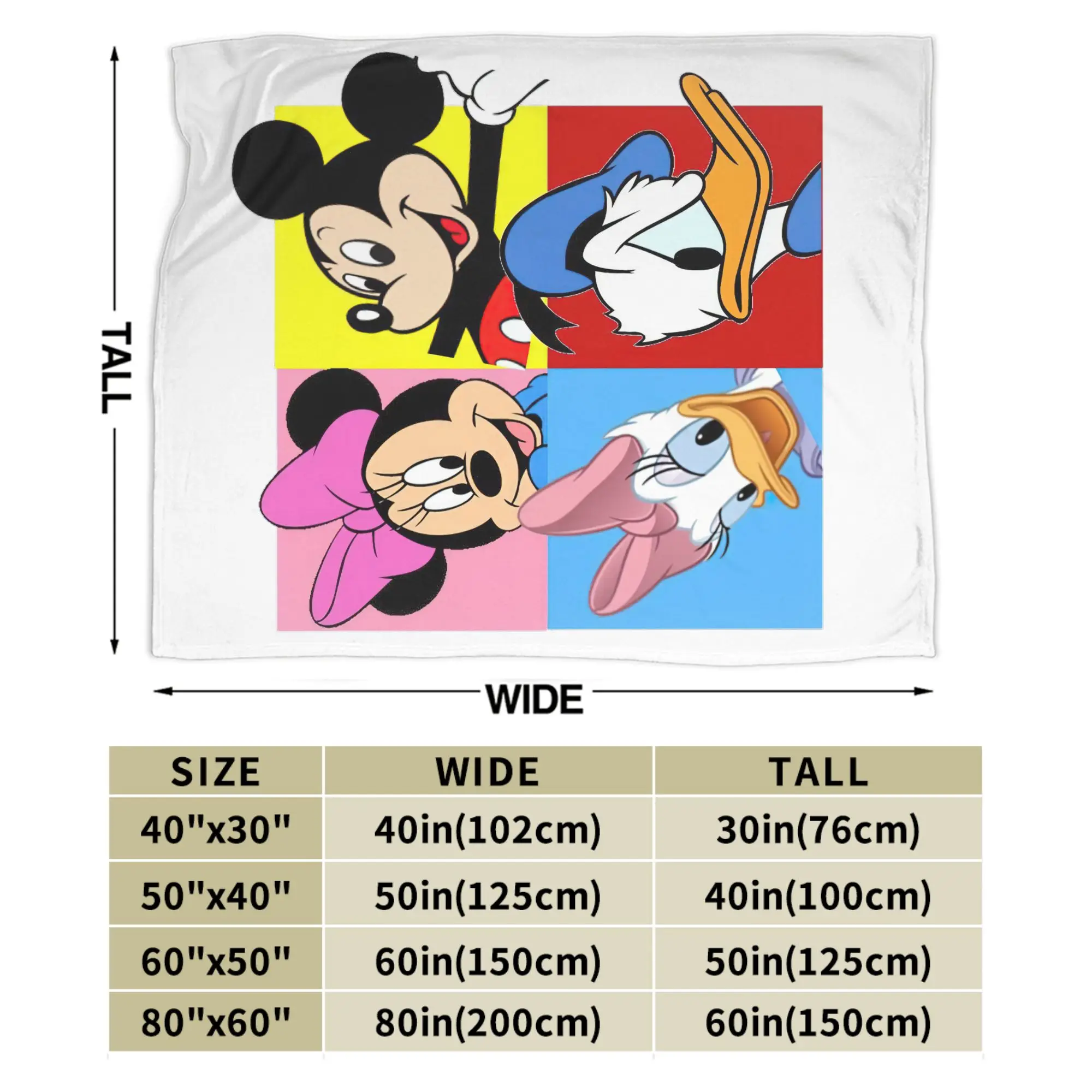 ميكي ميني ماوس دونالد داك الكرتون بطانية ديزني الصوف مضحك الدافئة رمي البطانيات للديكور المنزل