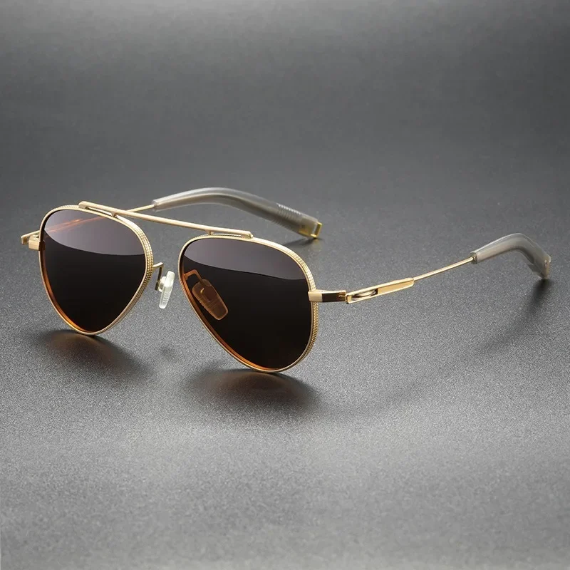 Fashion Polarized Aviator Sunglasses Men's Anti-reflection Titanium Retro Glasses Anti Glare Handmade Brand Design Women Eyewear