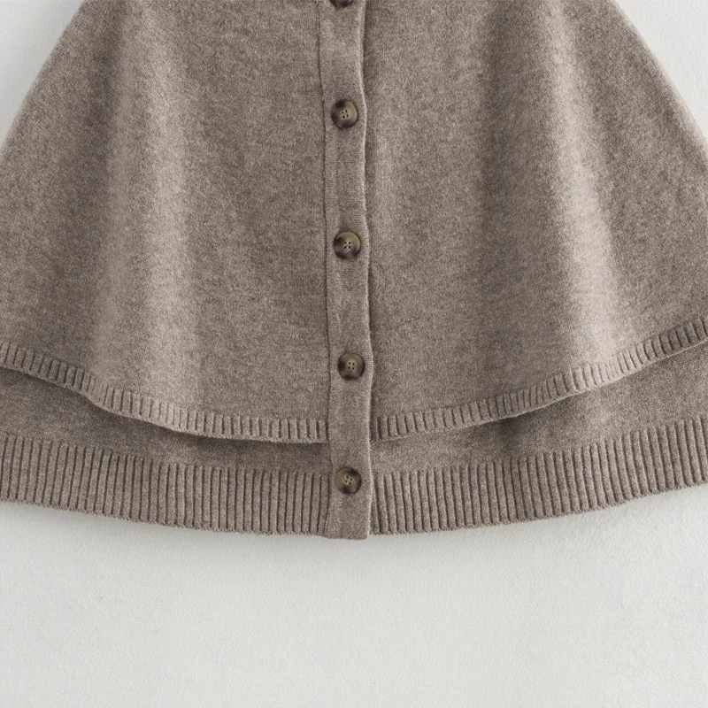 Women Cropped Cardigan Solid Color Autumn Winter Female Knitted Short Sweaters Chic Single-breasted Knitwear Lady Elegant Cloak