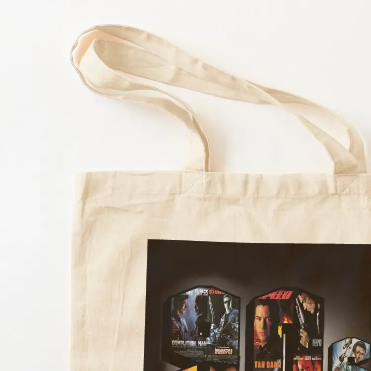 حقيبة تسوق من التسعينيات، حقيبة تسوق نسائية قابلة للطي وقابلة لإعادة الاستخدام، حقيبة كبيرة للمتسوقين من القماش #3