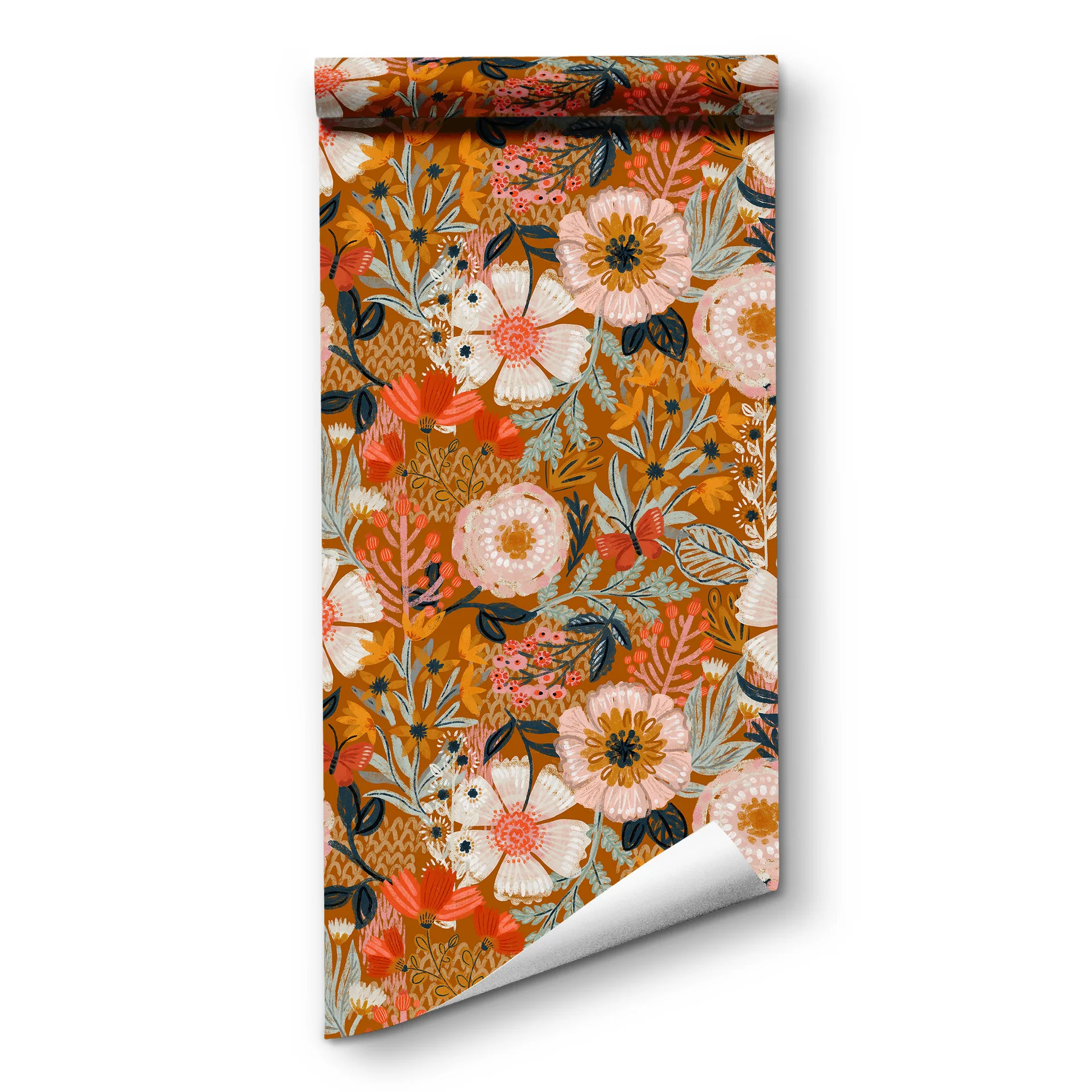 Vintage Floral Wallpaper Vinyl Peel and Stick Boho Room Decor Wallpapers PVC Self Adhesive Home Cabinet Stickers