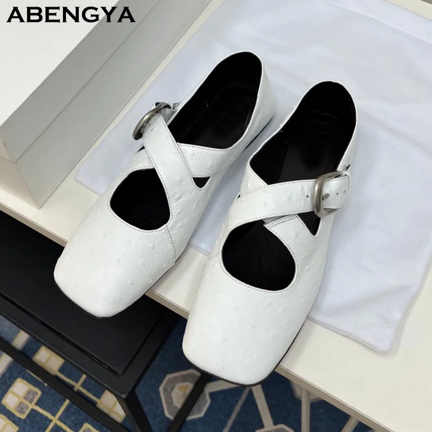 

Hot New Leather Flat Loafers Shoes For Women Square Toe Formal Flat Shoes Spring Sexy Party Dress Shoes Vacation Walking Shoes