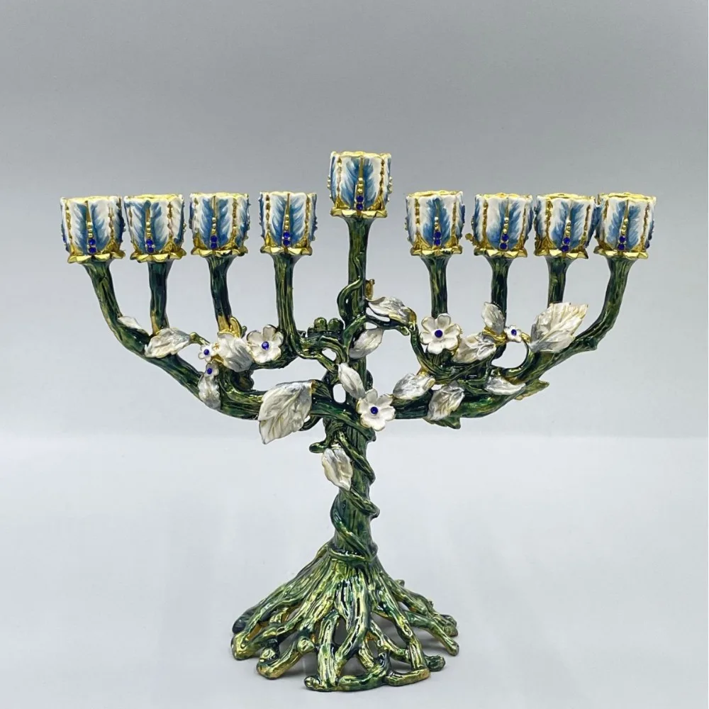 

Retro Candlesticks Living Room Decoration Nine Heads Creative Candle Holders Handicrafts Flower Shape Jewish Religious Items