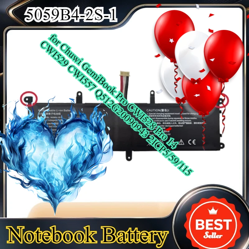 

Аккумулятор для ноутбука 5059B4-2S-1 5059B4-2S1P 5059B4-2S для Chuwi GemiBook Pro CWI528 Pro 14 CWI529 CWI557 Q512G20090943 2ICP5/59/115
